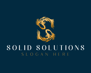 Koi Fish Letter S logo design