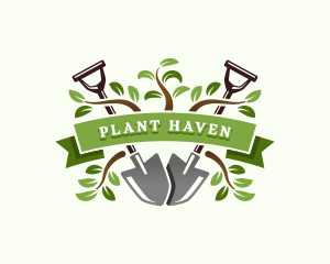 Shovel Plant Gardening logo design