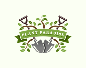 Shovel Plant Gardening logo design