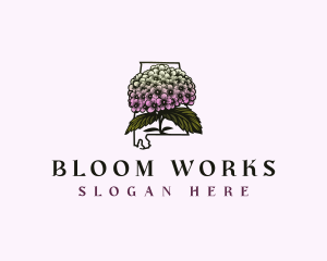 Alabama Hydrangea Flower logo design