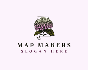 Alabama Hydrangea Flower logo design