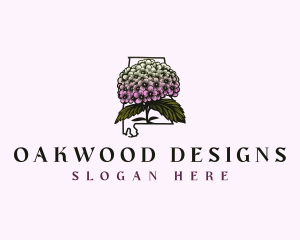 Alabama Hydrangea Flower logo design