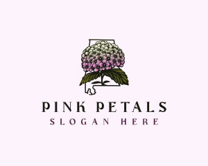 Alabama Hydrangea Flower logo design