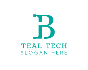 Modern Teal B logo