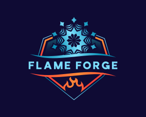 Flame Snowflake Thermal logo design