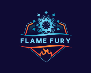 Flame Snowflake Thermal logo design