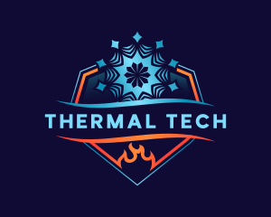 Flame Snowflake Thermal logo design