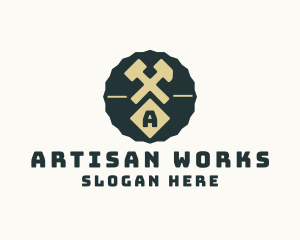 Blacksmith Hammer Construction Handyman logo design