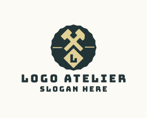 Blacksmith Hammer Construction Handyman logo