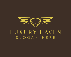 Luxury Diamond Wing logo design