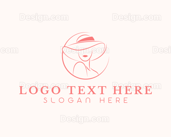 Lady Hat Fashion Logo