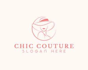 Lady Hat Fashion logo design