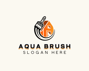 Paint Brush Home Renovation logo design