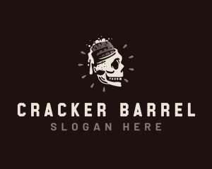 Skull Beer Barrel Brewery logo design