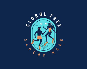 Free Diver Snorkeling logo design