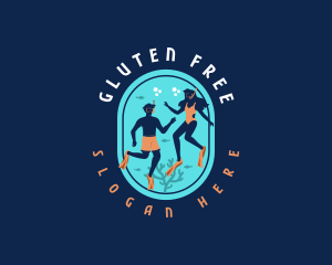 Free Diver Snorkeling logo design