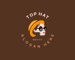 Woman Hat and Sun Glasses logo design