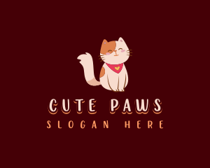 Cute Pet Cat logo design