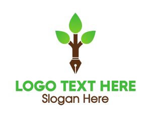 Pen Nib Tree Logo