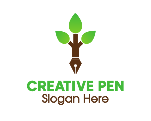 Pen Nib Tree logo design