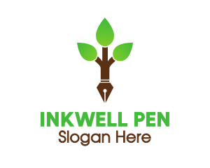 Pen Nib Tree logo design