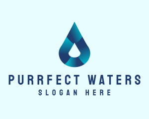 Gradient Water Droplet logo design