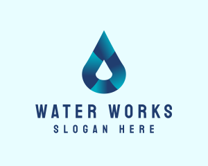 Gradient Water Droplet logo design