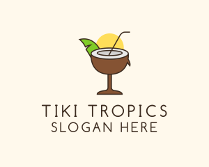 Tropical Coconut Drink logo design