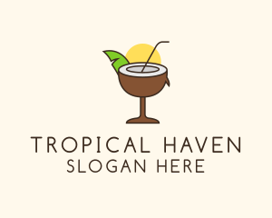 Tropical Coconut Drink logo design