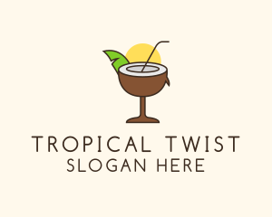 Tropical Coconut Drink logo design