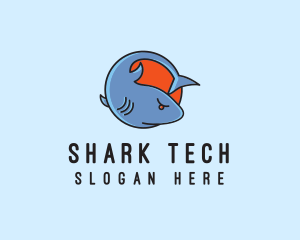 Angry Shark Cartoon logo