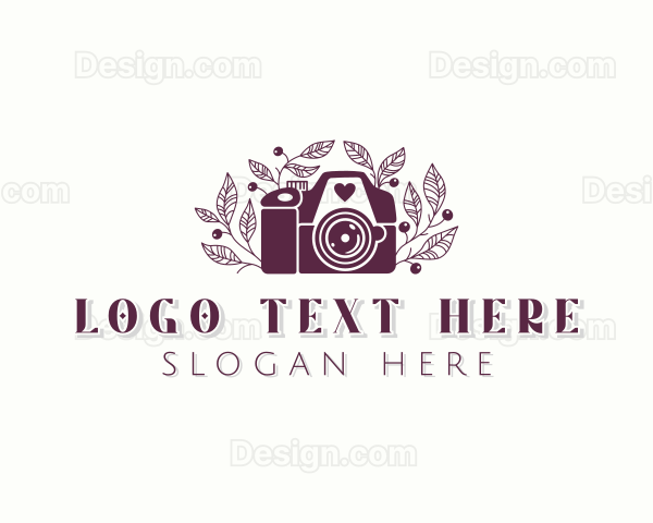 Camera Floral Photography Logo