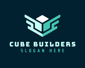 Cube Wings Logistics logo design