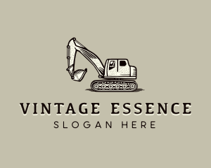 Vintage Excavator Construction logo