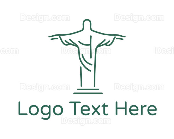 Christ Statue Outline Logo