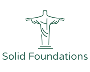 Christ Statue Outline Logo