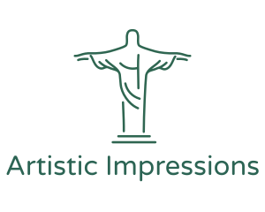 Christ Statue Outline logo design