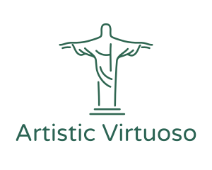 Christ Statue Outline logo design