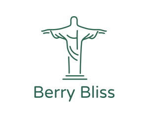 Christ Statue Outline logo design