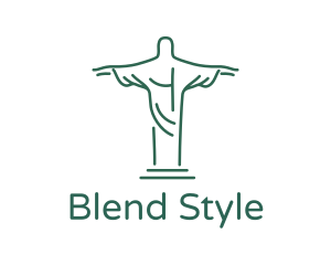 Christ Statue Outline logo design