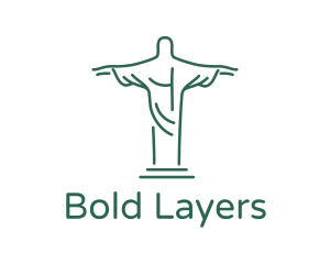 Christ Statue Outline logo design