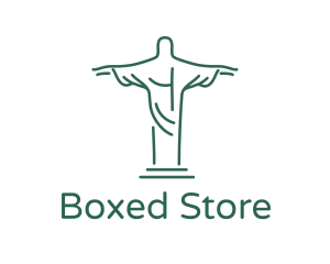 Christ Statue Outline logo design