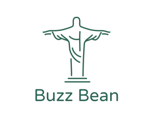 Christ Statue Outline logo design