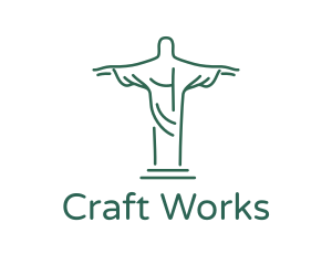 Christ Statue Outline logo design