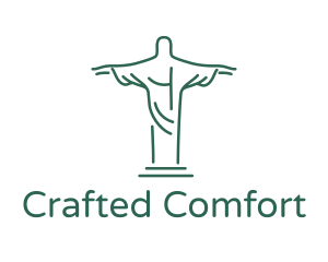 Christ Statue Outline logo design