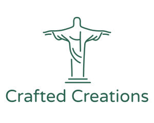 Christ Statue Outline logo design