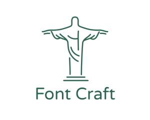 Christ Statue Outline logo design