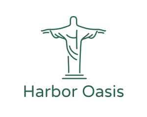 Christ Statue Outline logo design