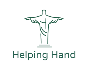 Christ Statue Outline logo design