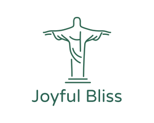 Christ Statue Outline logo design